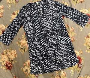 J.Crew Navy and White Geometric Dot Print Tunic Size XL